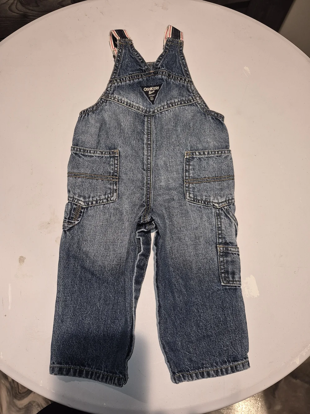 OshKosh B'gosh Blue Denim Overalls Size 9-12 Months